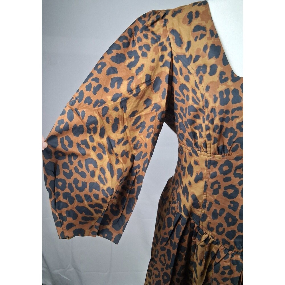 Leopard Animal Print Belted Midi Dress Tuckernuck Graciela Women's Size 8 NWT - Picture 10 of 16